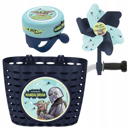 Zestaw akcesoriów rowerowych Star wars, granatowy, dla dzieci 3-8 lat: koszyk, dzwonek, wiatraczek
