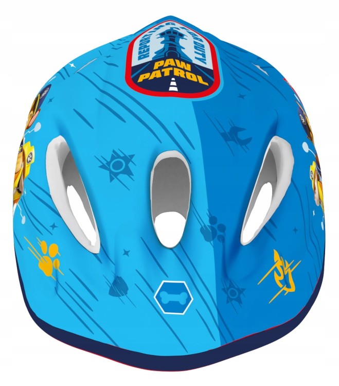 Bohaterski zestaw Chase i Marshall Psi Patrol – niebieski kask, ochraniacze i rękawiczki, dla dzieci 4–10 lat (52–56 cm)