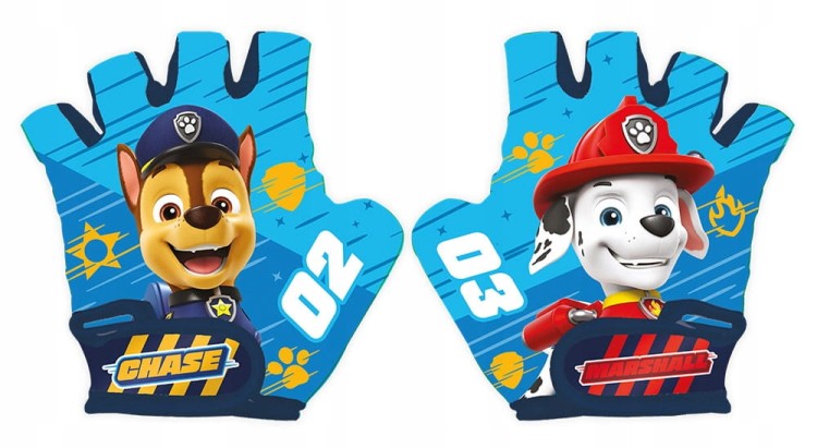 Bohaterski zestaw Chase i Marshall Psi Patrol – niebieski kask, ochraniacze i rękawiczki, dla dzieci 4–10 lat (52–56 cm)