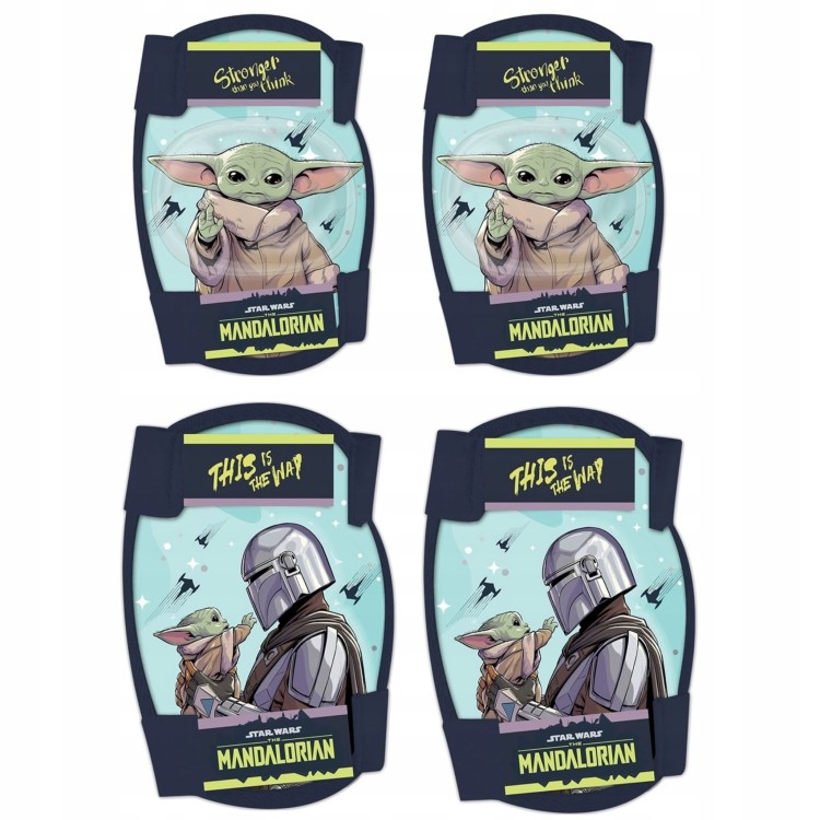 Galaktyczny zestaw Star Wars Mandelorian– wielokolorwy kask, ochraniacze i rękawiczki, dla dzieci 4–10 lat (52–56 cm)