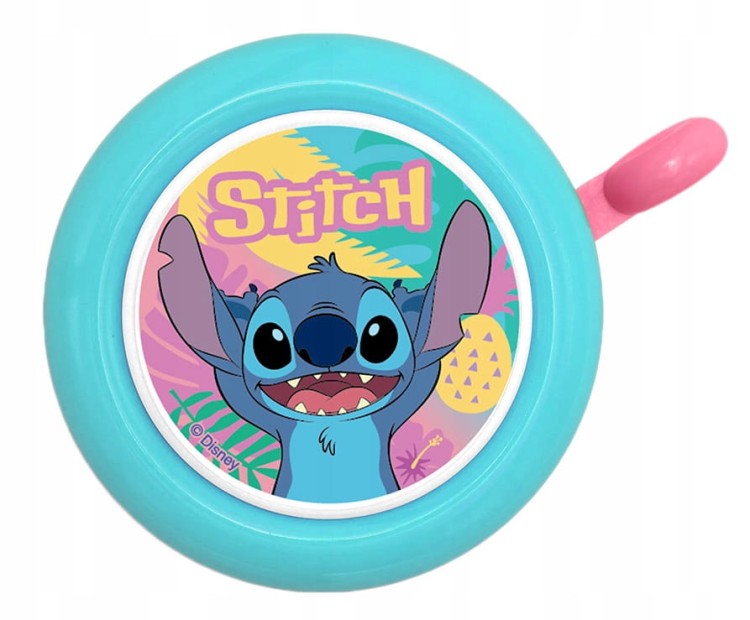 Zestaw akcesoriów rowerowych Lilo &amp; Stitch , błękitny , dla dzieci 3-8 lat: koszyk, dzwonek, wiatraczek