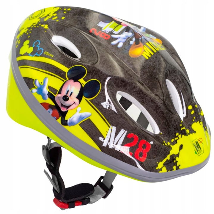 Radosny zestaw z Myszka Miki, wielokolorowy kask, ochraniacze i rękawiczki, dla chłopca 4-10 lat, 52-56cm