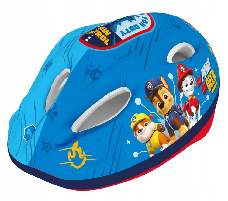 Bohaterski zestaw Chase i Marshall Psi Patrol – niebieski kask, ochraniacze i rękawiczki, dla dzieci 4–10 lat (52–56 cm)