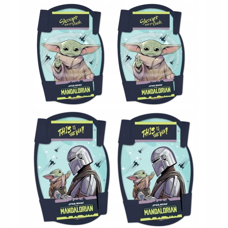 Galaktyczny zestaw Star Wars Mandelorian– wielokolorwy kask, ochraniacze i rękawiczki, dla dzieci 4–10 lat (52–56 cm)