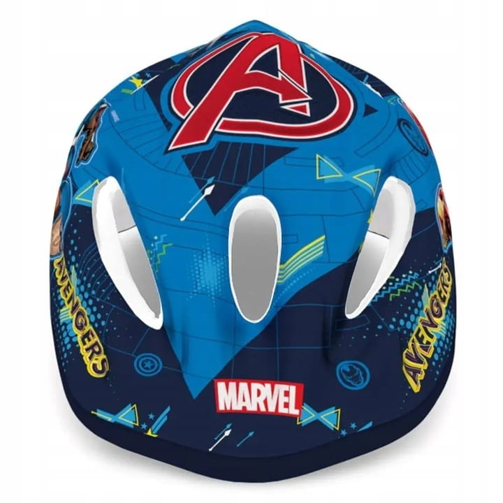 Zestaw ochronny Avengers, granatowy, dla dzieci 4-10 lat, kask 52-56 cm, ochraniacze na łokcie i kolana, rękawiczki rowerowe
