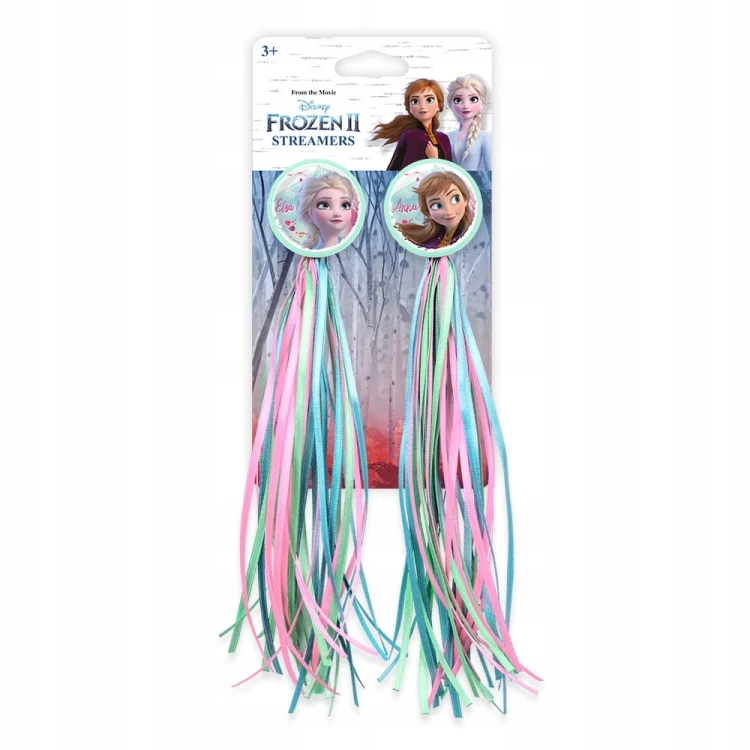 Zestaw akcesoriów rowerowych KRAINA LODÓW FROZEN ANNA &amp; ELSA, zielony, dla dzieci 3-8 lat: koszyk, dzwonek, wstążki