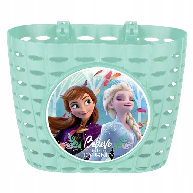 Zestaw akcesoriów rowerowych KRAINA LODÓW FROZEN ANNA &amp; ELSA, zielony, dla dzieci 3-8 lat: koszyk, dzwonek, wstążki