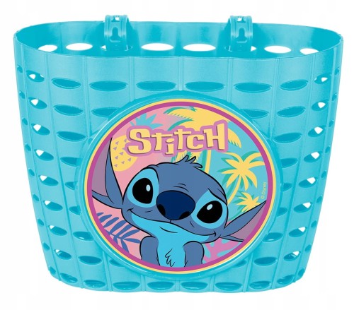 Zestaw akcesoriów rowerowych Lilo &amp; Stitch , błękitny , dla dzieci 3-8 lat: koszyk, dzwonek, wiatraczek