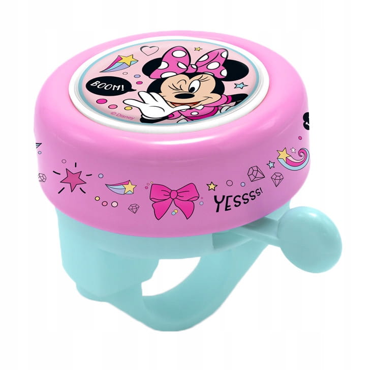 Zestaw akcesoriów rowerowych Myszka Minnie, rózowy, dla dzieci 3-8 lat: koszyk, dzwonek