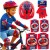 Bohaterki zestaw Spiderman, czerwony kask, ochraniacze i rękawiczki, dla chłopca 4-10 lat, 52-56cm